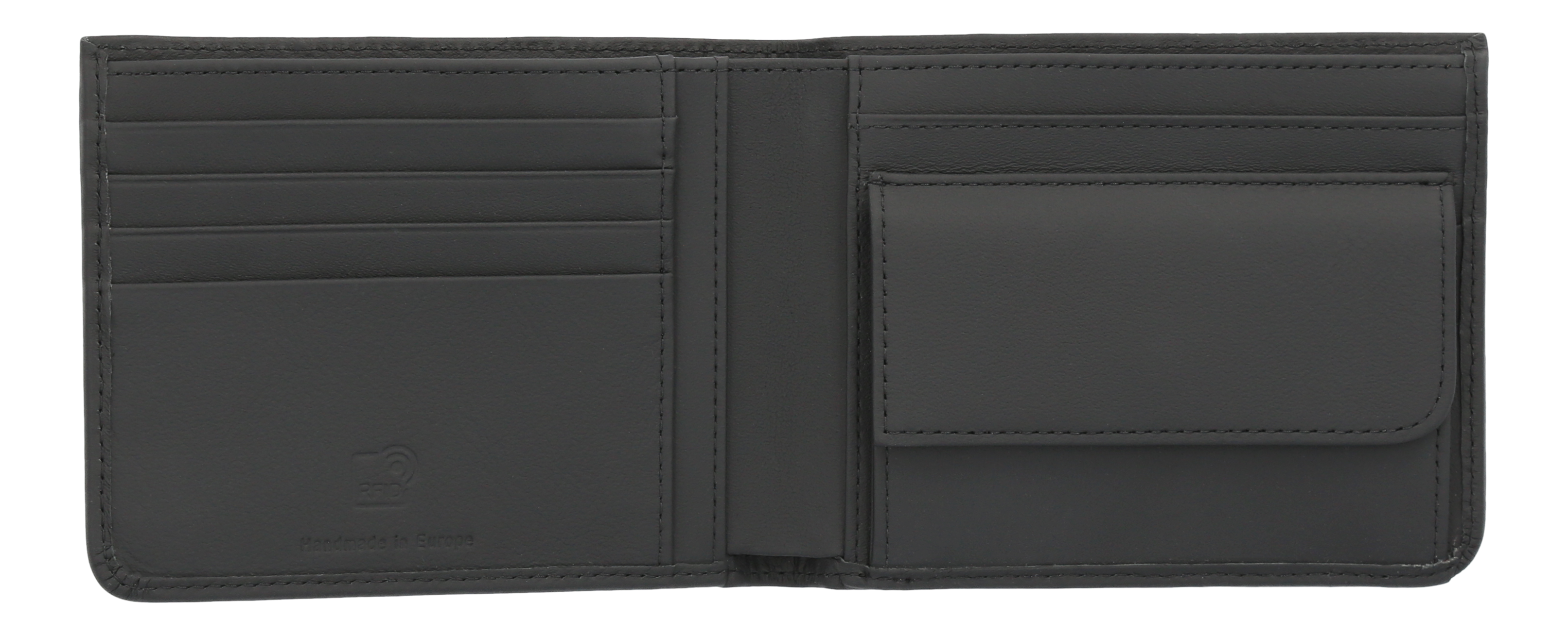 Wallet, Vehicle leather - black, Leather
