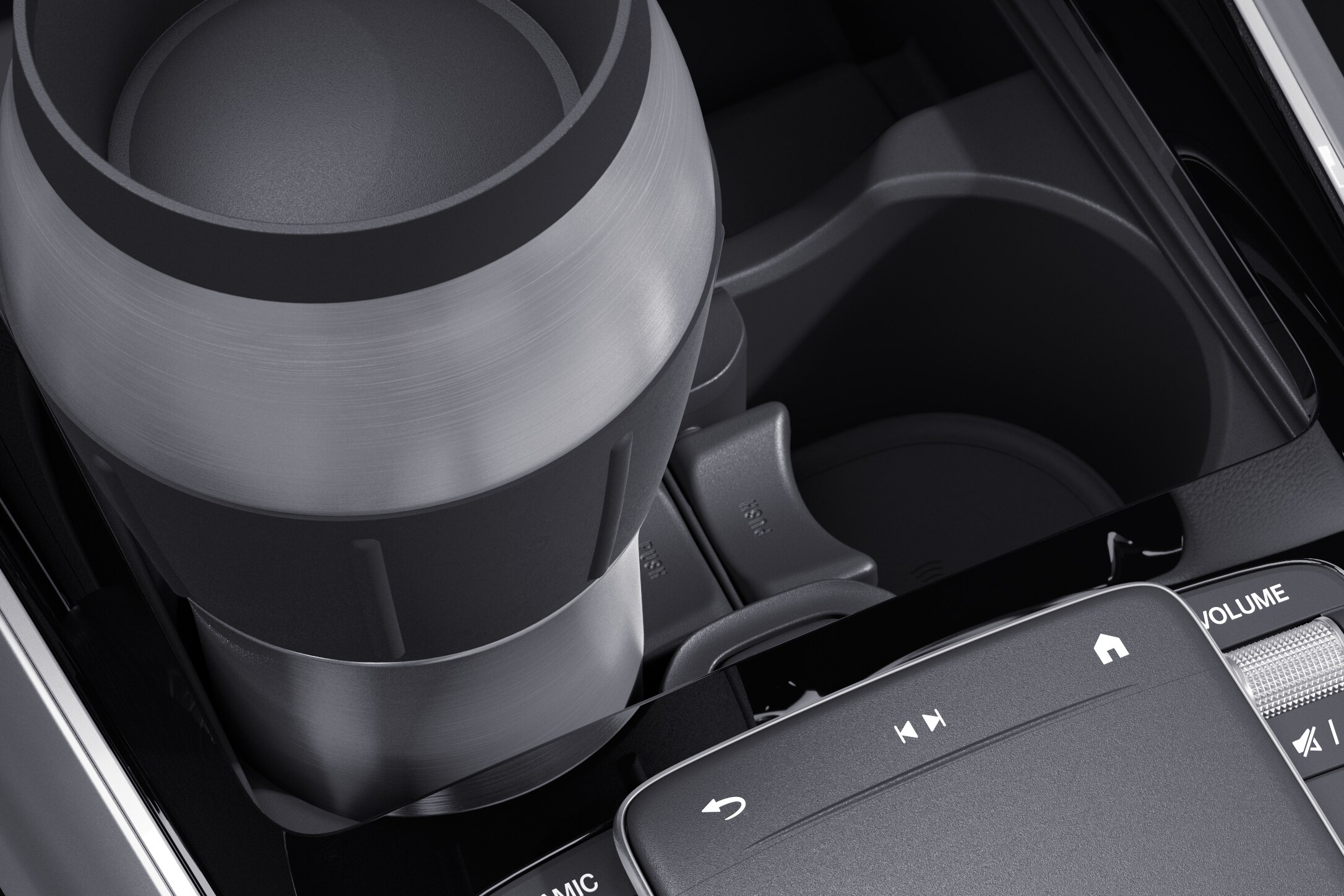 Drinks holder, Centre console, for vehicles with FWD manual transmission - black