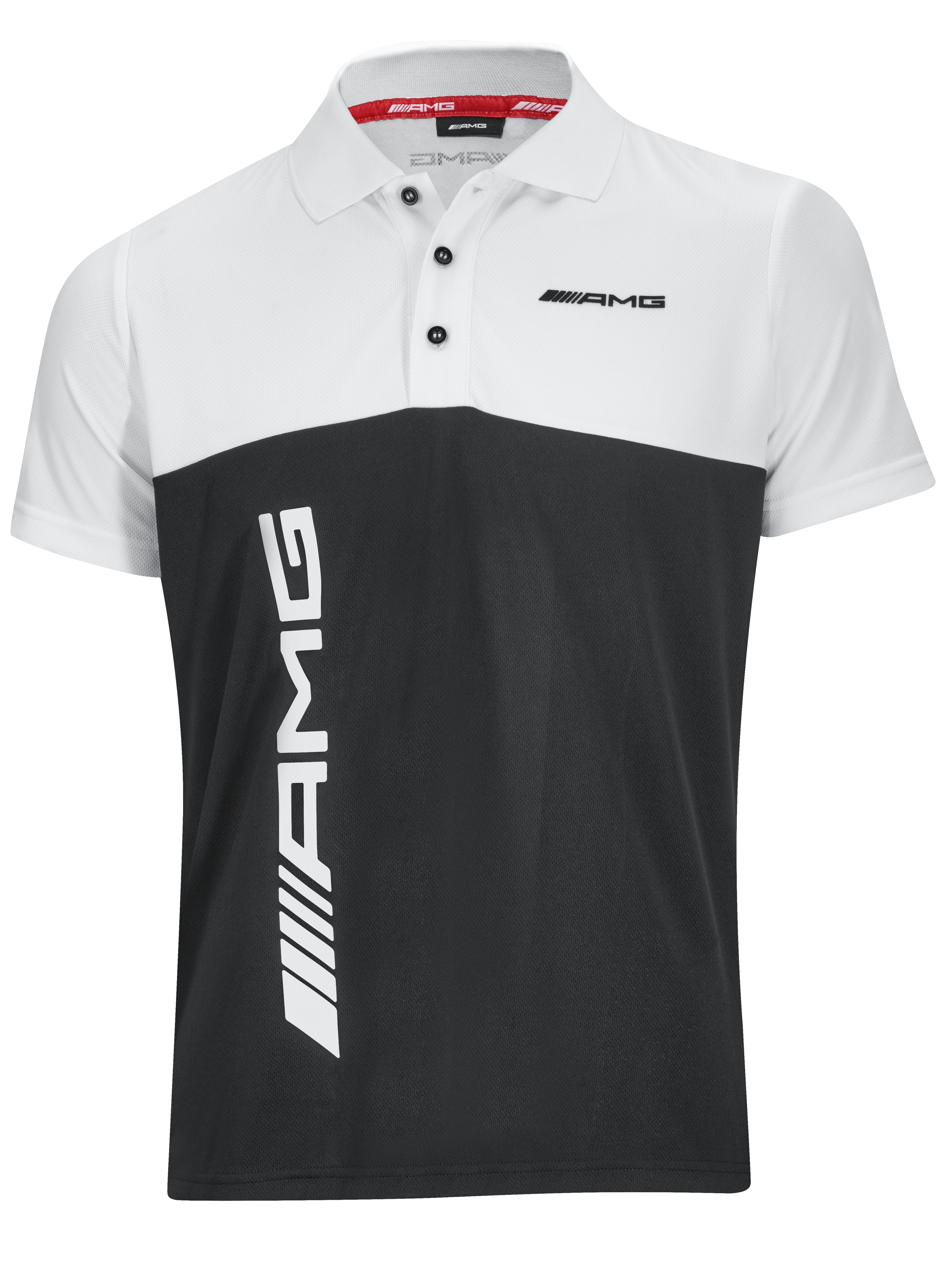 AMG men's polo shirt - black / white, XXL