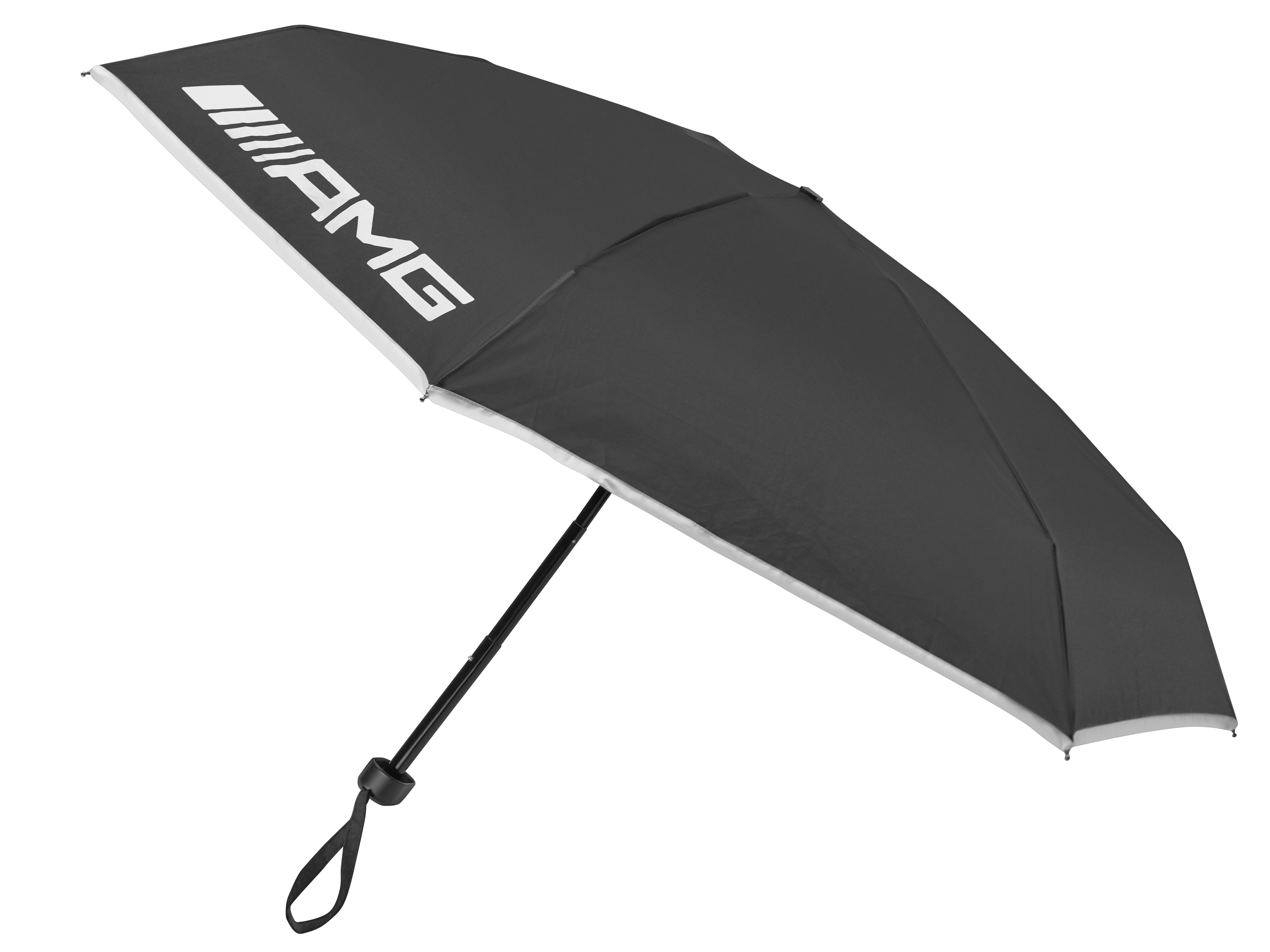 AMG compact umbrella - black / white, Aluminium / Steel / Polyester