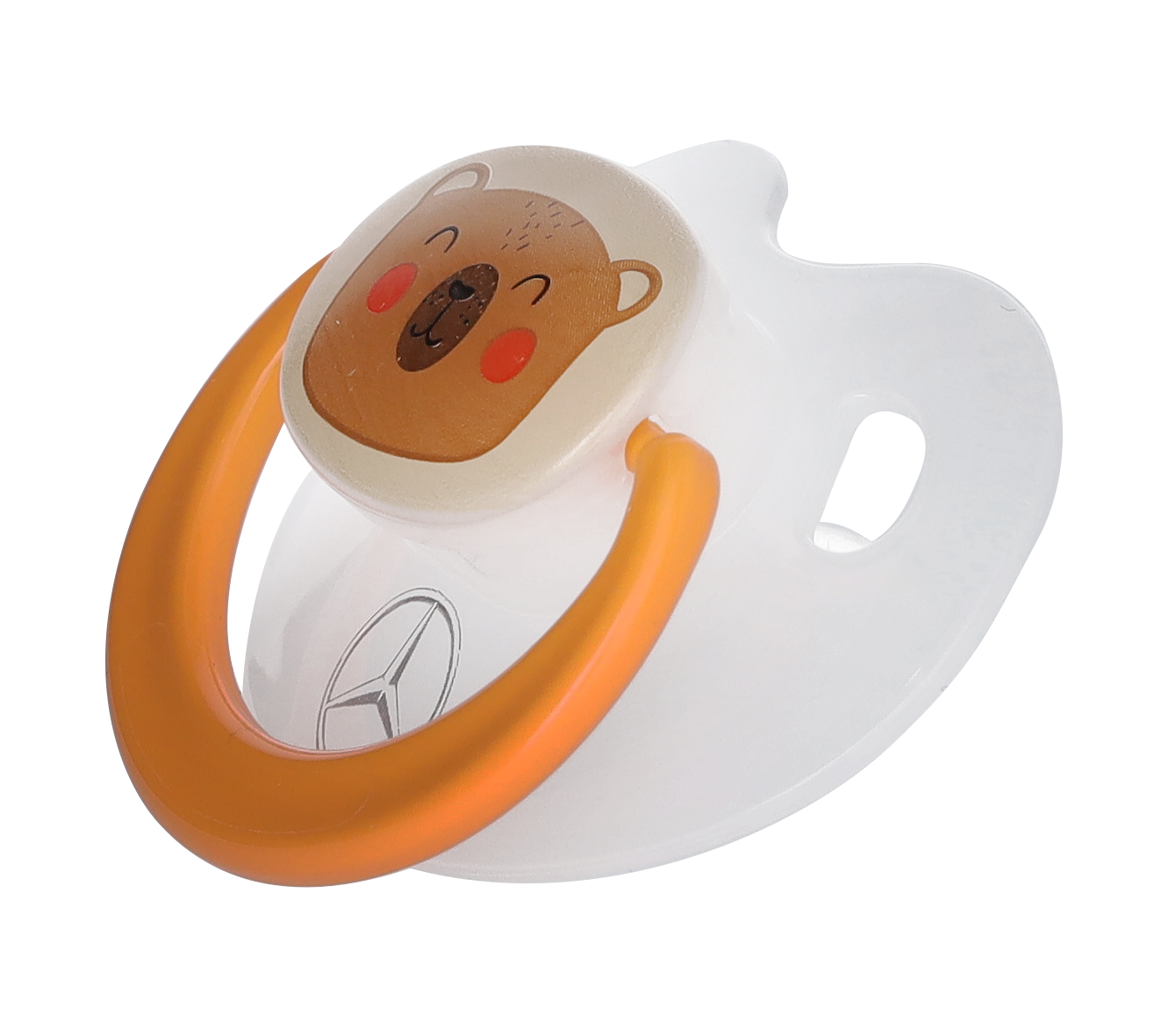 Soother, Forest - translucent white / orange, Plastic / Silicone, BABY-NOVA